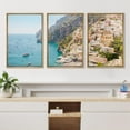 thumbnail image 2 of PixonSign Framed Canvas Print Wall Art Set Italian Sea Shore Beach Cityscape Urban Architecture Photography Realism Scenic Landscape Decorative Colorful Multicolor for Bedroom - 24"x36"x3 Natural, 2 of 5