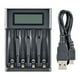 thumbnail image 1 of Cargador de Batería con Pantalla LCD de 4 Ranuras Cargador USB Inteligente para 4 Baterías AA o AAA, 1 of 5