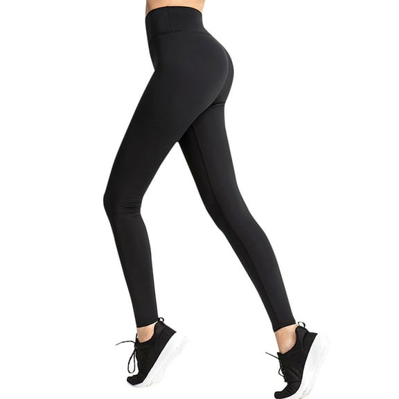 Aayomet Plus Size Leggings for Women Leggings Solid Sports Leggings Fitness Women Yoga Pants High Waisted Solid (Black, XXL)