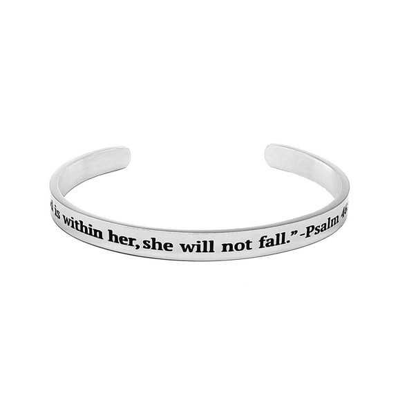 JNB/1220/Inspirational Engraved Stainless Steel Cuff Bracelet Personalized Gift