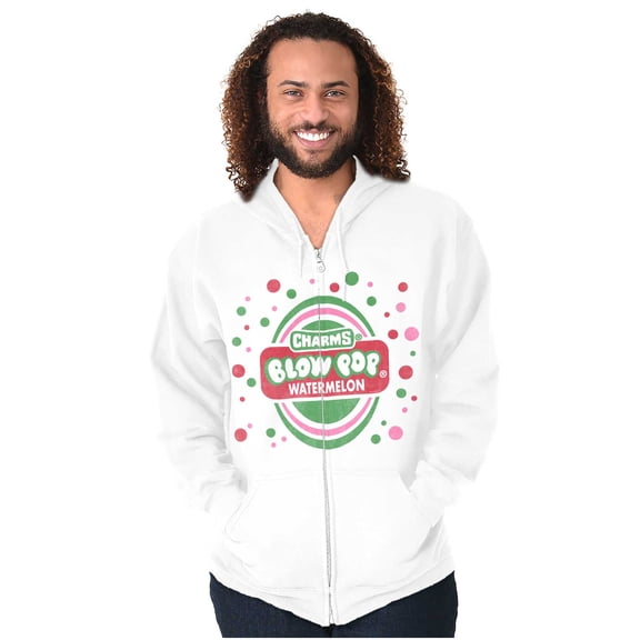 Watermelon Blow Pop Retro Candy Cute Zip Up Hoodie Men's Women's Brisco Brands M