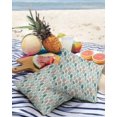 thumbnail image 3 of Pack of 2 Outdoor Pillow Covers, Leaves Specimens Teal Green Grey Burlap Background Waterproof Square Throw Pillowcase Cushion Decorative Pillow Covers for Couch Patio Tent, 24x24 in, 3 of 6
