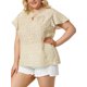 thumbnail image 1 of BluDe GaEstampado Floral ManAcampanaOjo De CerraduTalGrande PaMujer Beige 3XL, 1 of 6