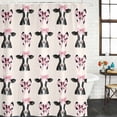 thumbnail image 2 of Cute Bow Cow Shower Curtain, Waterproof Shower Curtains for Bathroom, Beige Farmhouse Cute Animals Washable Fabric Bathtub Curtain Set Bath Decor with 12 Hooks 48"x72", 2 of 8