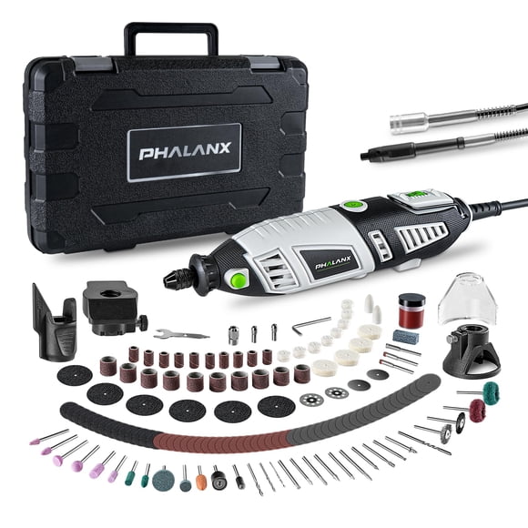 Kit de herramientas rotativas PHALANX 180 W, 6 velocidades variables, 213 piezas