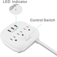 thumbnail image 4 of Gzxs Power Strip Multiple Desktop Charging Station 3 Outlets and 3 USB Ports, White, 4 of 10