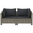 thumbnail image 2 of vidaXL 2 Piece Garden Lounge Set with Cushions Grey Poly Rattan, 2 of 5
