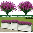 thumbnail image 3 of 20pcs Artificial Fake Flowers,Plastic Flowers for Outdoor Decoration, UV Resistant Faux Flowers Shrubs, Artificial Plants for Indoor Outside Garden Home Wedding Farmhouse（5 Colors）, 3 of 4