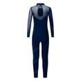 thumbnail image 4 of Miutii Kids Girls Rhinestones Long Sleeves Full Body Jumpsuit Romper Leotard Gymnastics Unitards Dancewear Navy Blue 8, 4 of 5