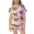 thumbnail image 1 of Pyjamas en Satin pour Garçons Manches Courtes Ensemble de Pyjamas Boutonnés Décontractés Pjs Filles Garçons Mode, 1 of 4