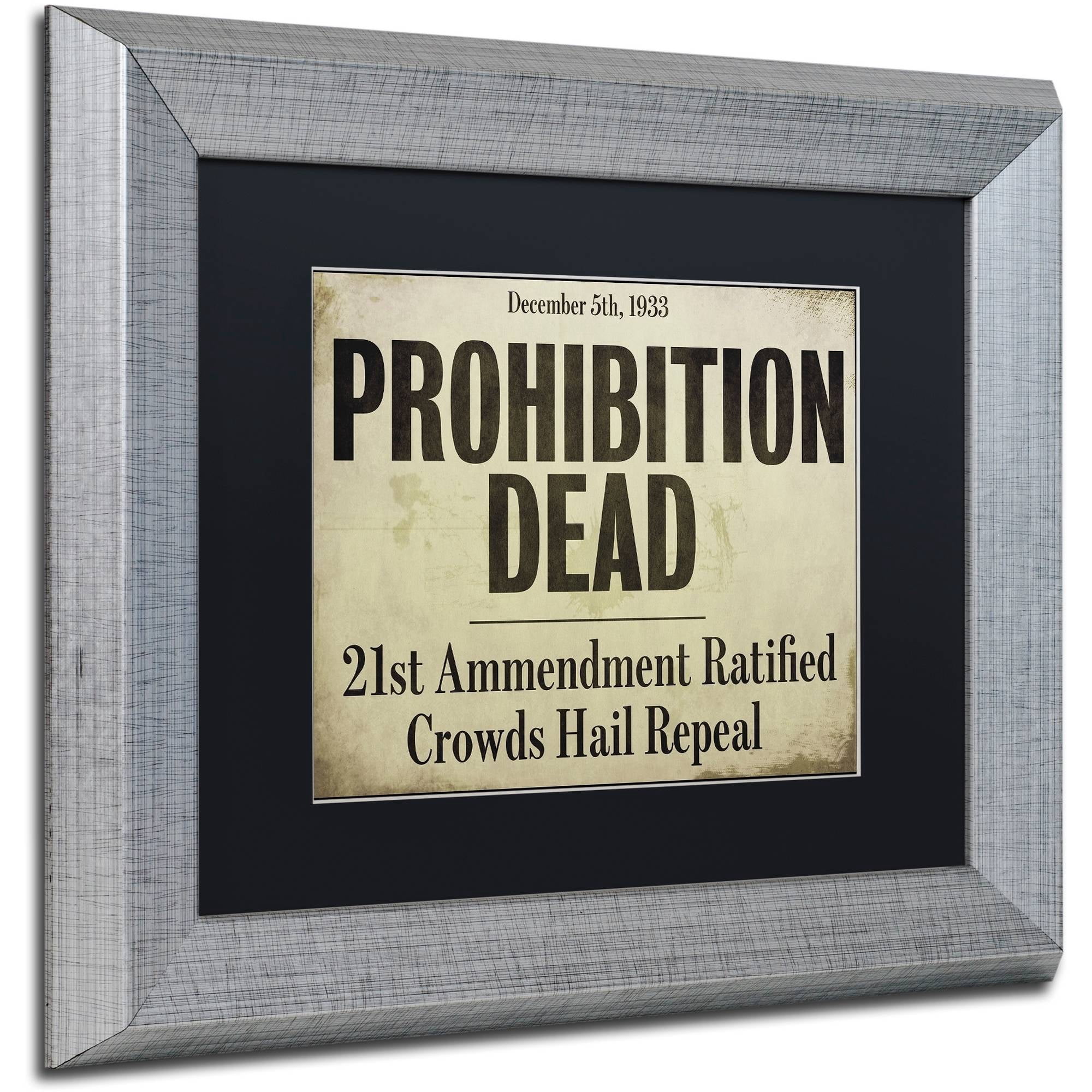 Trademark Fine Art "Prohibition" Canvas Art by Color Bakery Black Matte, Silver Frame