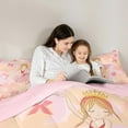 thumbnail image 4 of Castle Fairy Boys Girls Ballet Girl Bedding Comforter Set 7-Piece,Kawaii Floral Flowers Bow King Bedding Sets,Dance Theme Ultra Soft Bed Sheets,Microfiber Bedroom Decor,Reversible, 4 of 8