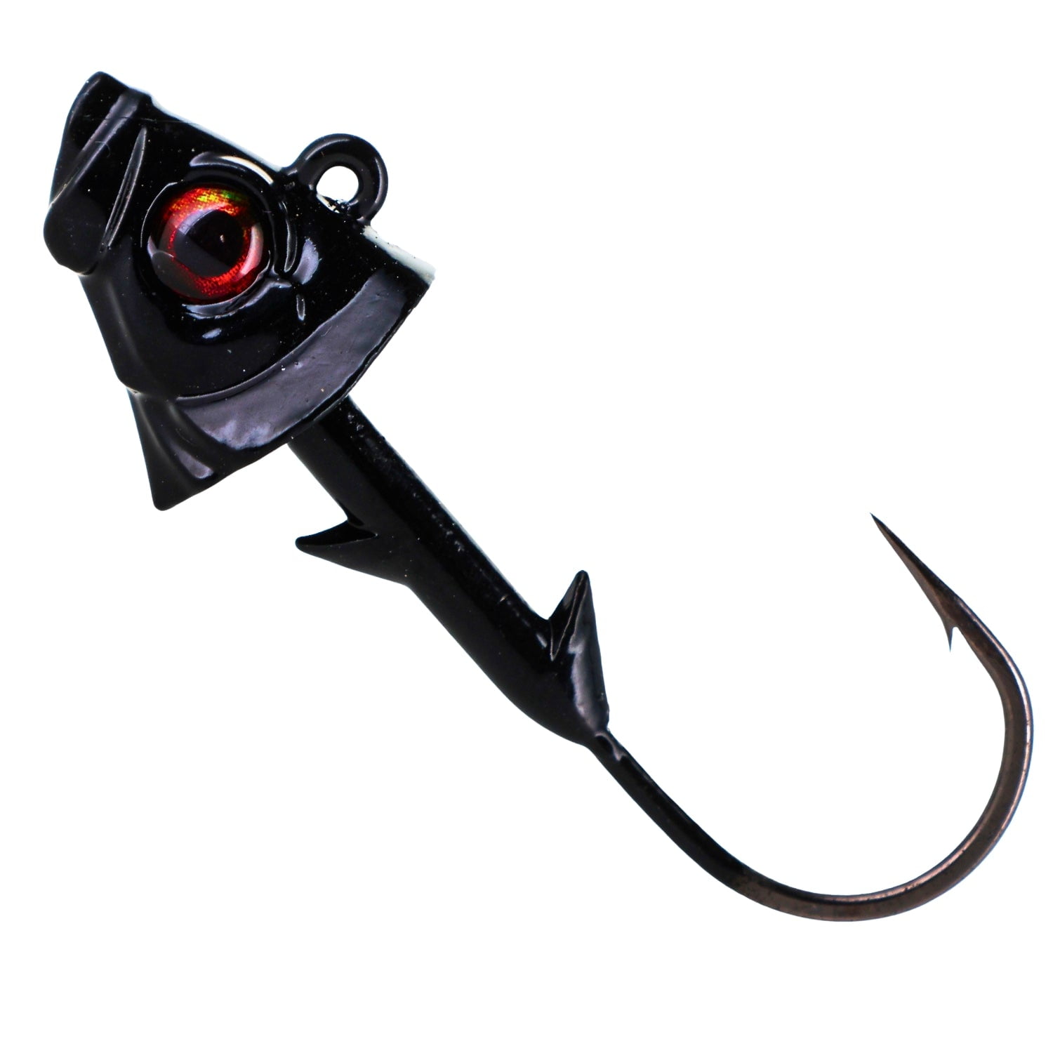 Swimbait Jig Head with Realistic Fish Head- 1/4oz- Black