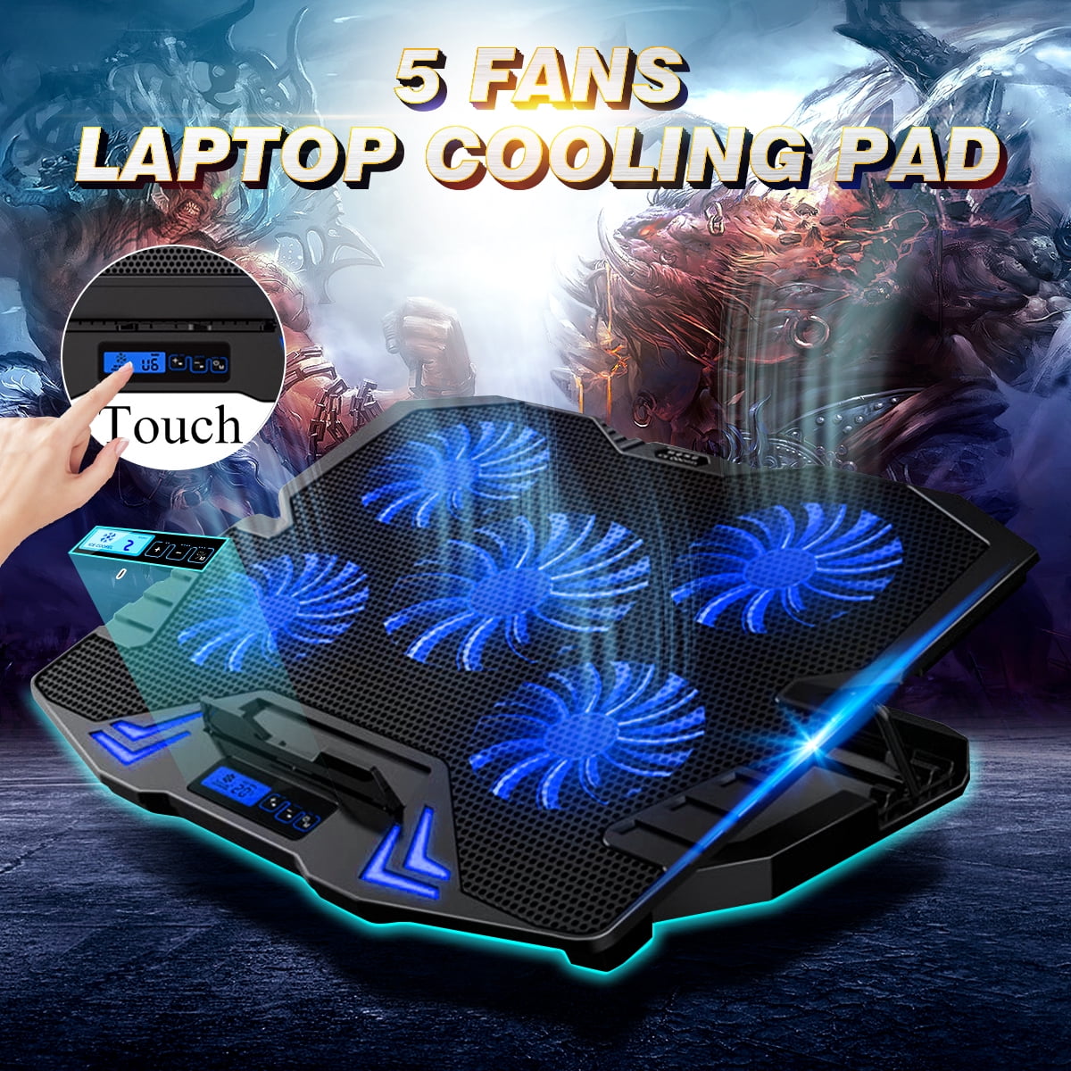 1217 Inch Gaming Laptop Cooling Stand Powerful Pad With 5 Fan Laptop Cooler