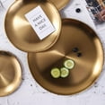 thumbnail image 4 of Metal Storage Tray Round Stainless Steel Tray Snack Fruit Cosmetics Jewelry Storage Organizer European Style Dinner Plates Gold Dining Plate, 4 of 6