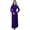 Purple, variant on Bimba Women's Long Sleeve Maxi Mandarin Collar Plain Jilbab Dress With Pockets