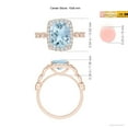 thumbnail image 4 of ANGARA Natural Cushion 2.45 ct Aquamarine Halo Ring with Marquise Motifs in 14K Rose Gold for Women (Size-10x8mm) | March Birthstone, Anniversary, Jewelry Gift for Women | Natural Aquamarine Ring, 4 of 8