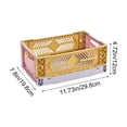 thumbnail image 3 of EGNMCR Storage Containers Desktop Folding Storage Basket Kitchen Household Refrigerator Industrial Style Coffee Corner Sundry Organising Basket Stackable Small Size Plastic Folding Storage Basket, 3 of 6