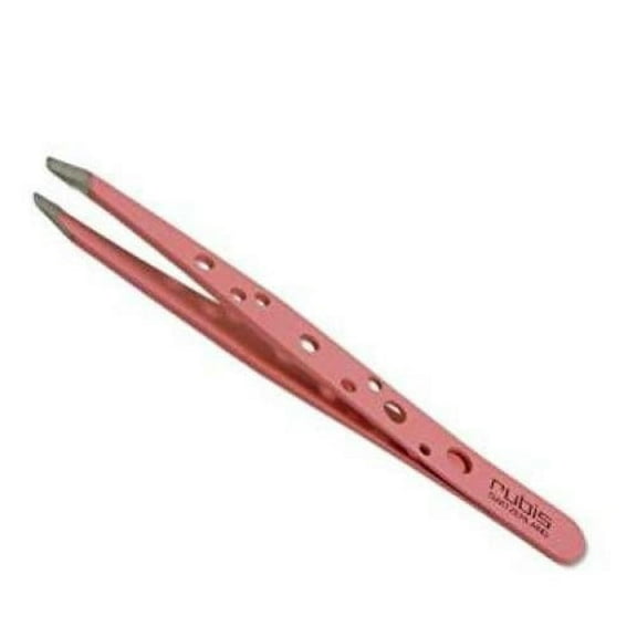 RUBIS 3-3/4 Inch Swiss Slanted Tip Tweezer Pink R1K11-Z08