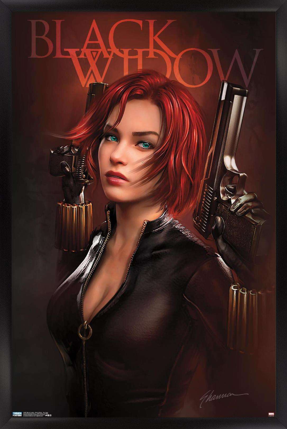 Marvel Comics Black Widow Two Guns Wall Poster 22375 X 34 Framed