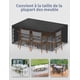 thumbnail image 2 of Funda para muebles de jardín, resistente al agua y al viento, 420D, resistente a los rayos UV, 180 x 120 x 74 cm, color negro, 2 of 5