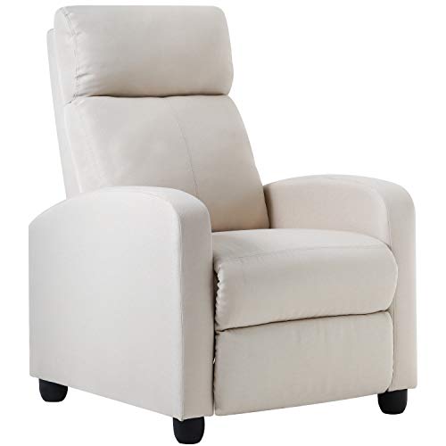 Gray Recliner Chair Padded Seat for Living Room Single Sofa Recliner Modern Recliner Seat Club Chair Home Theater Seating.