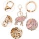 thumbnail image 3 of Llaveros de elefante de la suerte con diamantes de imitación de ópalo, llaveros de elefantes lindos, colgante para bolso de mujer, llavero de cristal, colgante para bolso de mujer (rosa), 3 of 5
