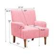 thumbnail image 5 of Silla de acento moderno con 2 "Wide Wale Corduroy, 9" patas de madera maciza, cómodo sillón tapizado en café oscuro para la sala de estar, 5 of 5