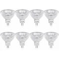 thumbnail image 1 of Bombillas halógenas regulables de 12 V CC, 50 W GU5.3 MR16, 800 lúmenes, luz blanca cálida de 2800 K, focos con base de 2 clavijas, paquete de 8, 1 of 4