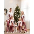 thumbnail image 4 of Family Christmas Pajamas Matching Set Classic Reindeer Long Sleeve Sleepwear set with Dog, 4 of 10