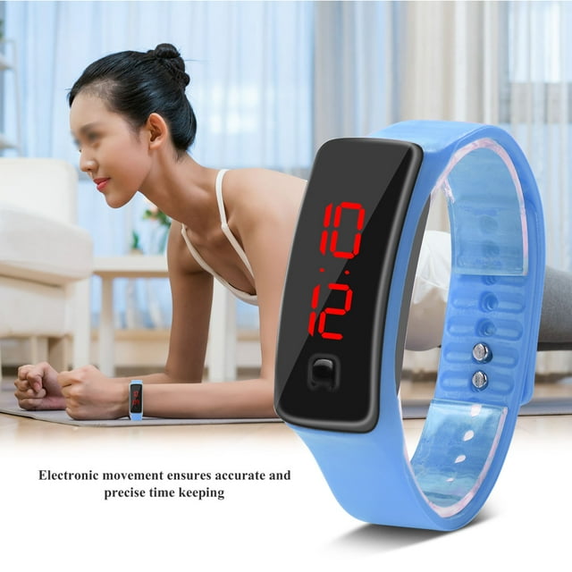 Garosa LED Watch Sports Silicone Strap Digital 12-Hour Dial Electronic Display Wristwatch Watch, LED Digital Watch, Wristwatch