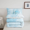 thumbnail image 5 of Manfei Kawaii Bowtie Twin Comforter Sets,Lovely Initial S Bedding Set,Blue,Polkadot Reversible,2-Piece,1 Comforter and 1 Pillowcase, 5 of 7