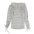 thumbnail image 2 of Sudadera con capucha bar III y manga anudada para mujer gris extra pequeña, 2 of 2