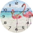 thumbnail image 5 of SKYSONIC Art Flamingos Wall Clock 10 Inch Silent Non Ticking Round Clock Oil Painting Clock Easy to Read Clock for Living Room Bedroom Bathroom Home Decor, 5 of 7