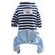 thumbnail image 1 of Billuyoard Mono de algodón para mascotas con lazo a rayas, Universal, transpirable, lavable, Unisex, para interiores y exteriores, ropa para Ropa para mascotas Azul, 1 of 6