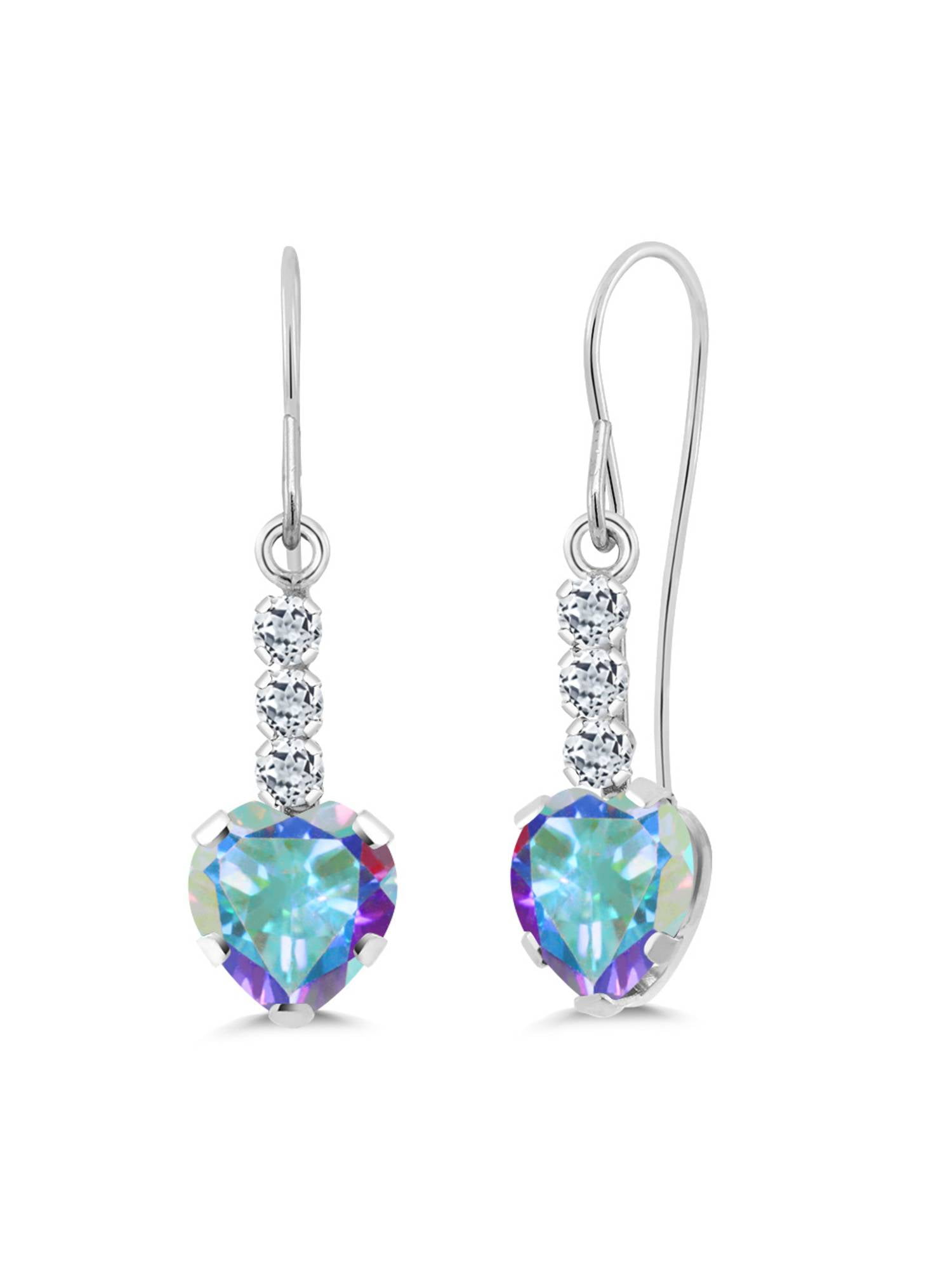 2.14 Ct 6mm Mercury Mist Mystic Topaz 925 Sterling Silver Stud Earrings
