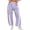 Purple, variant on Women's Baggy Wide Leg Pants Casual Drawstring Elastic Waisted Contrast Color Workout Y2K Track Pants