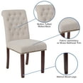 thumbnail image 4 of Flash Furniture HERCULES Series Beige Fabric Parsons Chair with Rolled Back, Accent Nail Trim and Walnut Finish, 4 of 11