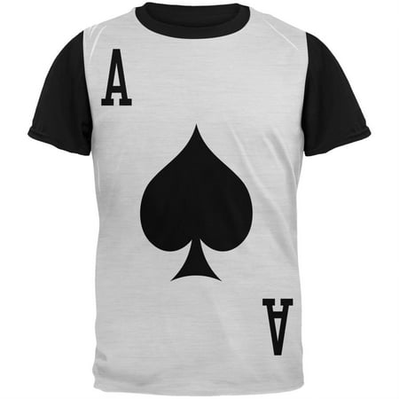 halloween ace of spades card soldier costume adult black back t-shirt