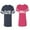 Men Navy / Women Pink, variant on Clyde Bonnie Unisex Couple Matching Cotton Jersey style T-Shirt Contrasting stripes on sleeves (Men Navy / Women Red) (Men XXL / Women S)