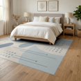 thumbnail image 3 of ODIKA 6'x9' Blue Ivory Geometric Modern Design Washable Area Rug Abstract Lines and Shapes with Accents for Family Room, Living Mater Bedroom, Non-Slip, Easy Care, 3 of 7