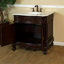 Bellaterra Home  Single Sink Vanity, Walnut- 34.6 in.