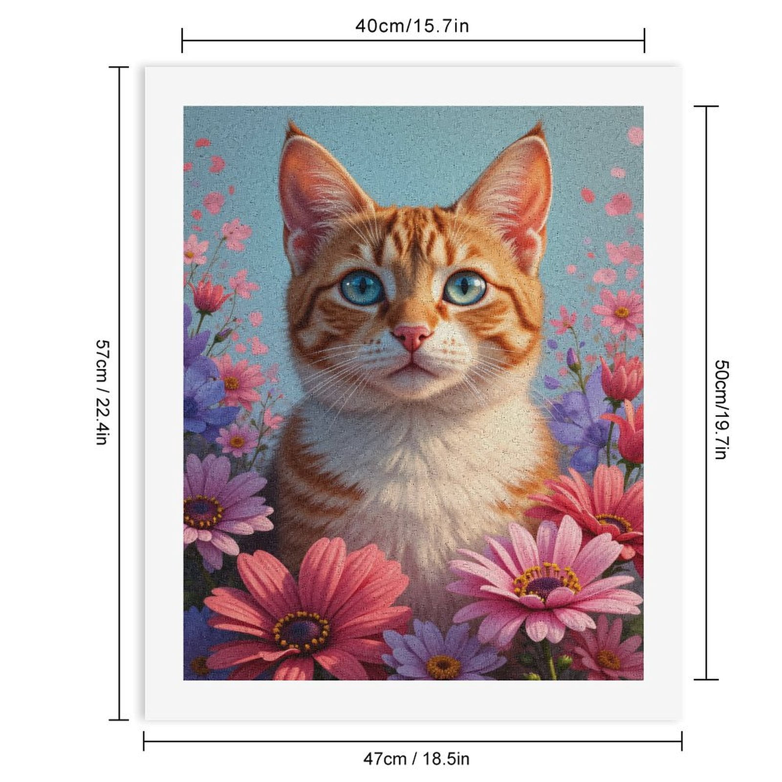 Paint by Numbers Kit for Adults, Cat Among Flowers In Garden Paint by Numbers, Easy Paint by Numbers Kit for Adults Beginner, DIY Adult Paint by Number Kits on Canvas, Home Decor