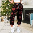 thumbnail image 2 of Hfolob Womens Casual Pants Women Valentine's Day Print Bottom Sweatpants Pockets High Waist Sporty Gym Fit Jogger Pants Trousers Classic, 2 of 4