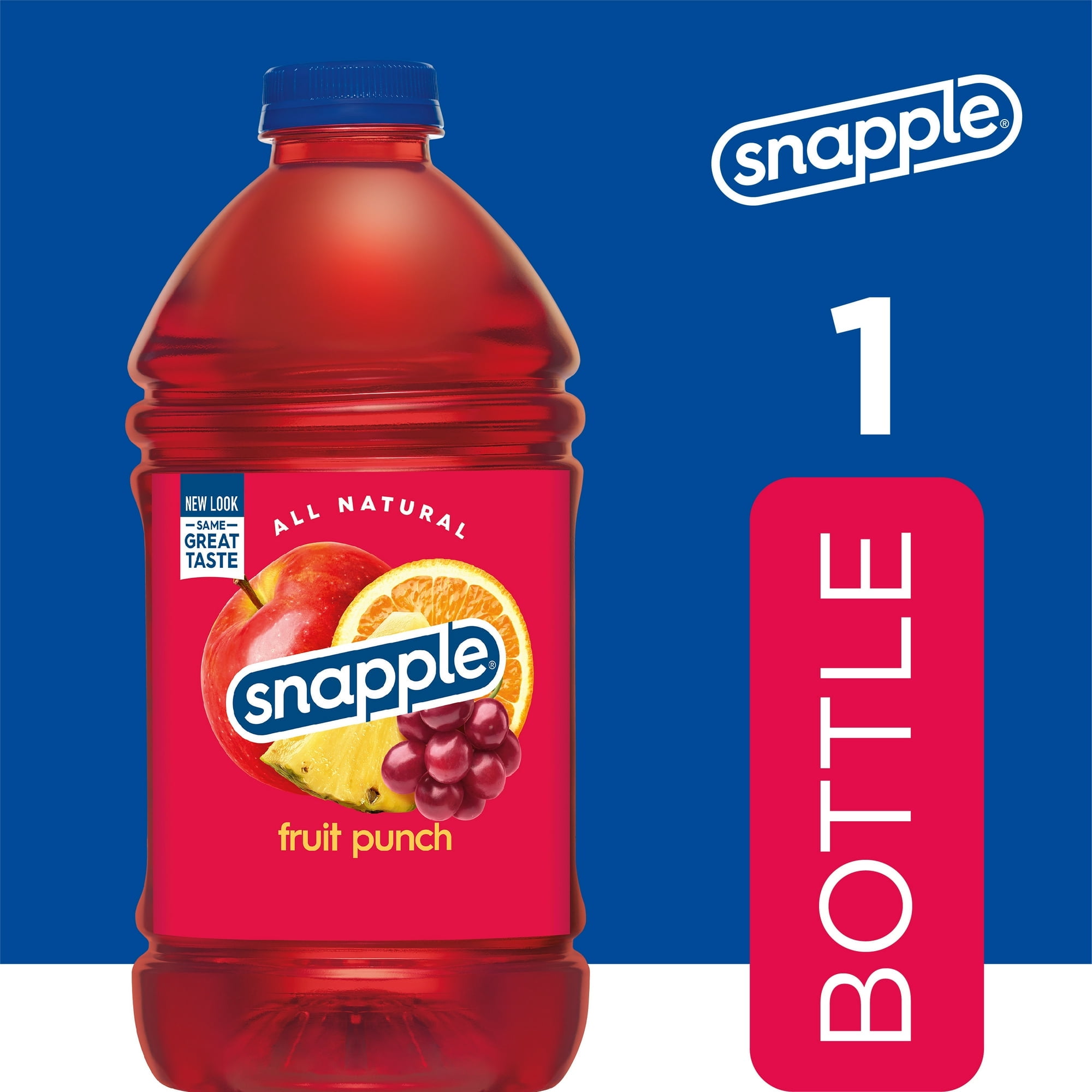 Snapple Fruit Punch Juice Drink, 64 fl oz, Bottle (4 Pack)