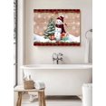 thumbnail image 6 of Christmas Canvas Print Wall Art Xmas Snowman Pine Tree Snowflakes Wood Grain Plaid Pictures Painting Morden Artwork for Living Room Bedroom, Ready to Hang - 12"x16", 6 of 6