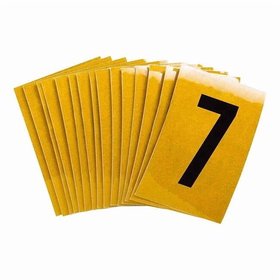 Brady Number Label, 7, 1-1/2in.Hx1in.W, PK25 5920-7