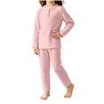 thumbnail image 2 of Spazoro Toddler Girls 2 Pieces Outfit Sets, Crew Neck Shirts and Pants Fall Long Sleeve Solid Color Soft & Breathable Casual Loungewear Sets for Home Pink Size 7-8, 2 of 7
