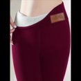 thumbnail image 2 of Leggings de Cintura Alta y Gruesos para Mujer: Pantalones de Yoga, Ciclismo y Entrenamiento con Control de Abdomen Sin Transparencias. Vino Tinto y Etiqueta M, 2 of 3