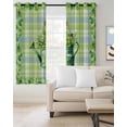 thumbnail image 2 of St. Patrick's Day Blackout Curtains 84 Inches Long, Green Shamrock Watering Can Leaf Plaid Thermal Insulated Black Out Curtains, Darken Window Curtain Drapes for Bedroom Living Room 42"x84" 2 Panels, 2 of 9